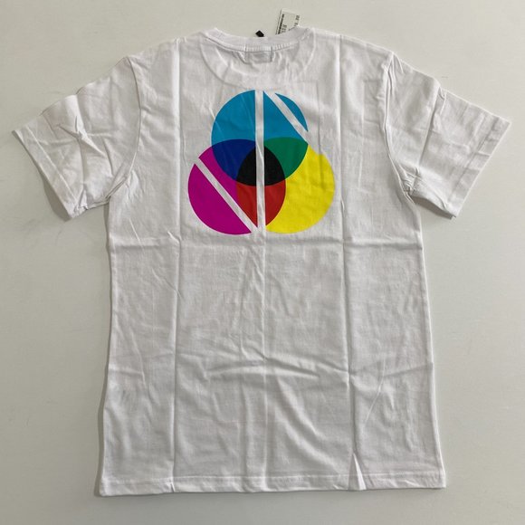 CNVS Neon Logo Print White T Shirt Crew Neck Made in Korea NWT Size M Cotton - Picture 7 of 11